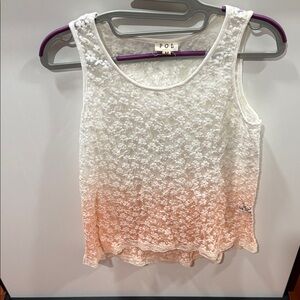 POL Women's Lace Tank Top - Cream and Orange